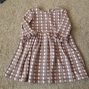 Toddler black and pink plaid dress